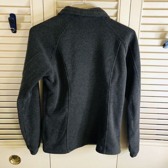 Columbia Womens Fleece Jacket Small Gray Pink Lightwieght Full Zip Cinch Waist - Picture 6 of 6